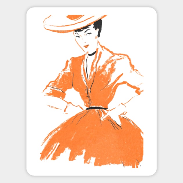 Lady in the orange dress Sticker by NEILBAYLIS